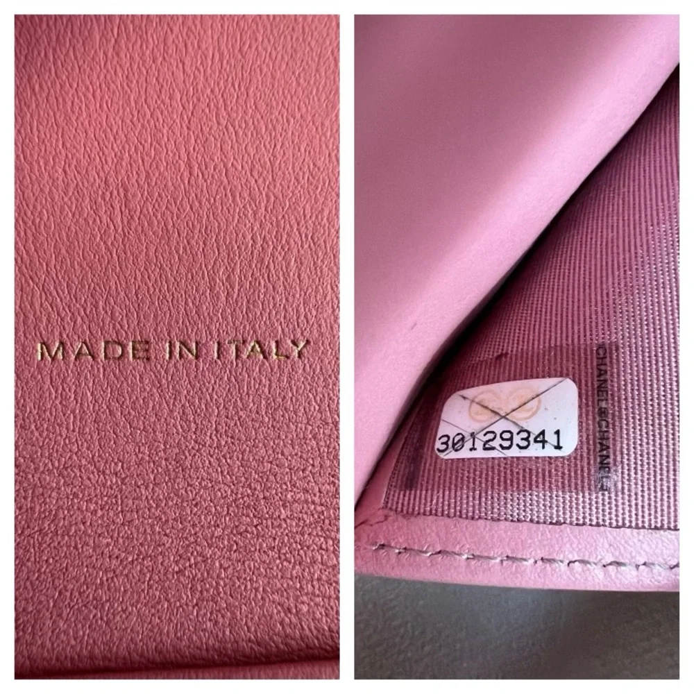 CHANEL  Caviar Leather Boy Flap Wallet Quilted Pink Great Condition/ Great Deal